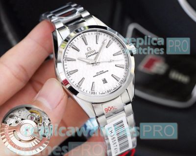 Cheapest Price Copy Omega Seamaster Aqua Terra 150 White Dial Stainless Steel Men's Watch